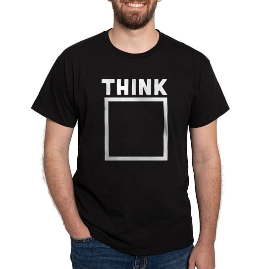 CafePress - Think Square Dark T Shirt - Men's Classic Cotton T-Shirts