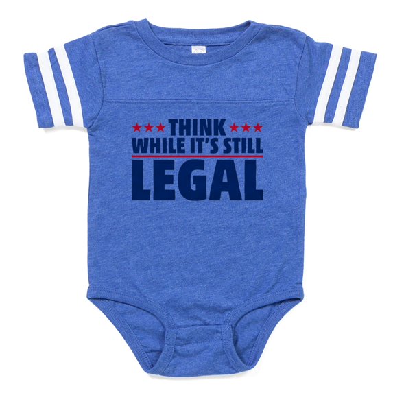 CafePress - Think While It'S Still - Cute Infant Baby Football Bodysuit