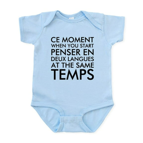 CafePress - Thinking In French And English Body Suit - Baby Light Bodysuit, Size Newborn - 24 Months
