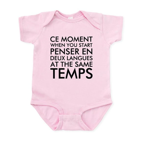 CafePress - Thinking In French And English Body Suit - Baby Light Bodysuit, Size Newborn - 24 Months