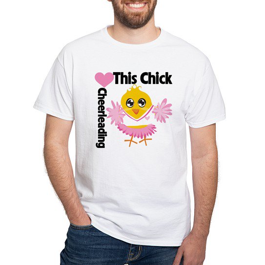 CafePress - This Chick Loves Cheerleading White T Shirt - Men's Classic Cotton T-Shirts