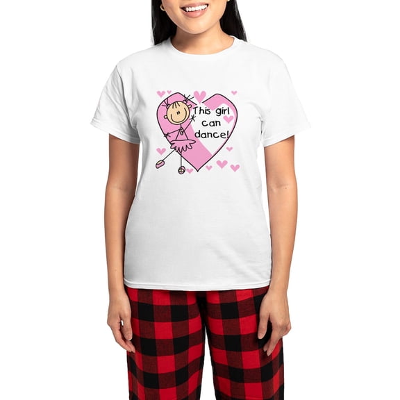 CafePress - This Girl Can Dance Women's Light Pajamas - Women's Short Sleeve Print T-Shirt and Pants Light Cotton Pajama Set