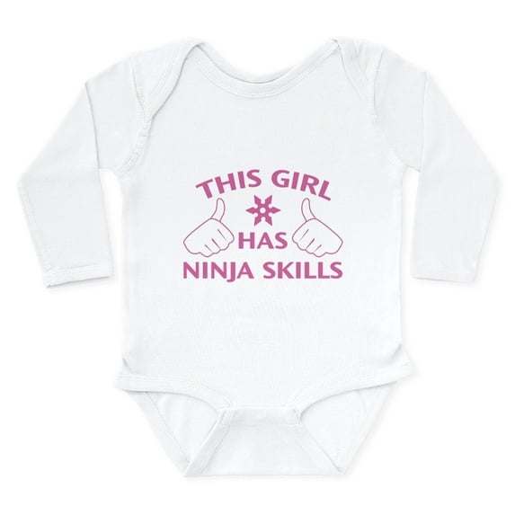 CafePress - This Girl Has Ninja Skills Long Sleeve Infant Body - Long Sleeve Cotton Baby Bodysuit