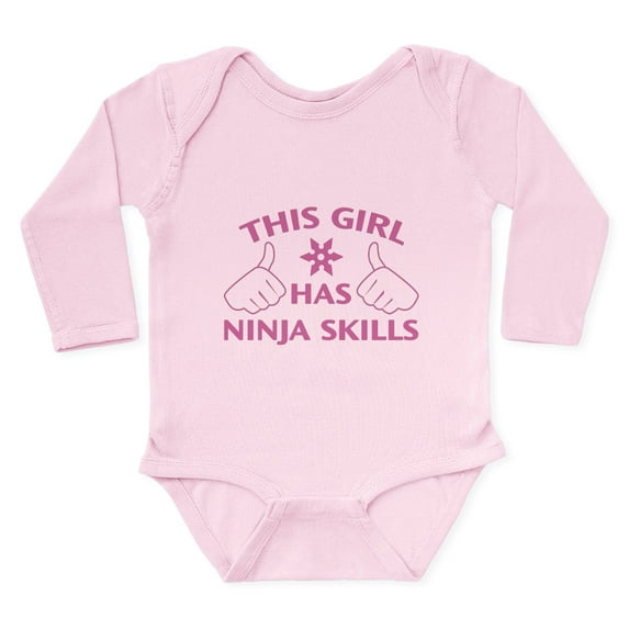 CafePress - This Girl Has Ninja Skills Long Sleeve Infant Body - Long Sleeve Cotton Baby Bodysuit