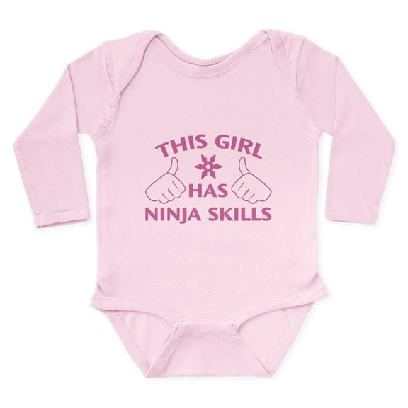 CafePress - This Girl Has Ninja Skills Long Sleeve Infant Body - Long Sleeve Cotton Baby Bodysuit