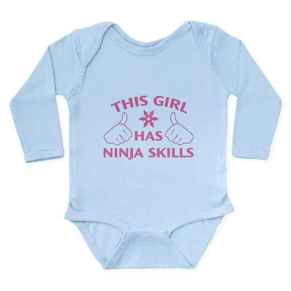CafePress - This Girl Has Ninja Skills Long Sleeve Infant Body - Long Sleeve Cotton Baby Bodysuit