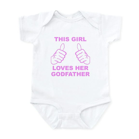 CafePress - This Girl Loves Her Godfather Body Suit - Baby Light Bodysuit, Size Newborn - 24 Months