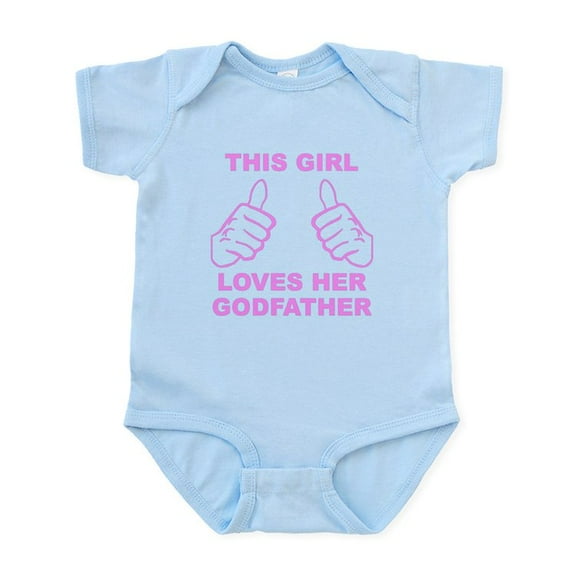 CafePress - This Girl Loves Her Godfather Body Suit - Baby Light Bodysuit, Size Newborn - 24 Months