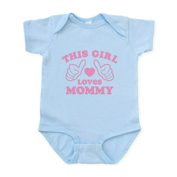 CafePress - This Girl Loves Mommy Infant Bodysuit - Baby Light Bodysuit, Size Newborn - 24 Months