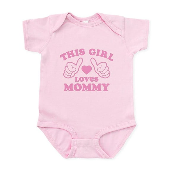 CafePress - This Girl Loves Mommy Infant Bodysuit - Baby Light Bodysuit, Size Newborn - 24 Months