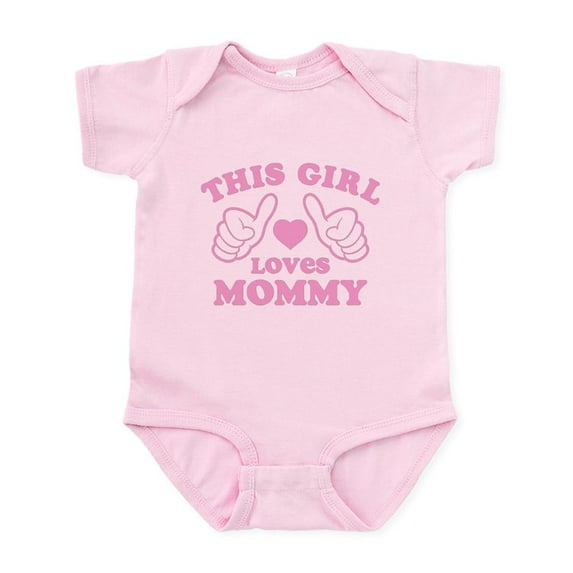 CafePress - This Girl Loves Mommy Infant Bodysuit - Baby Light Bodysuit, Size Newborn - 24 Months