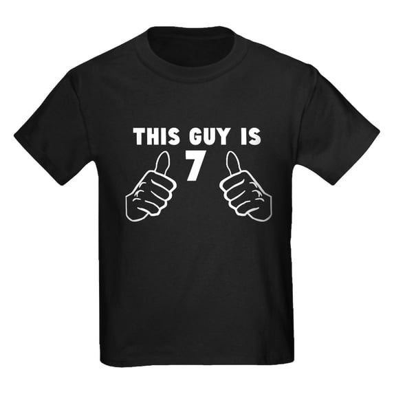 CafePress - This Guy Is 7 T Shirt - Dark T-Shirt Kids XS-XL