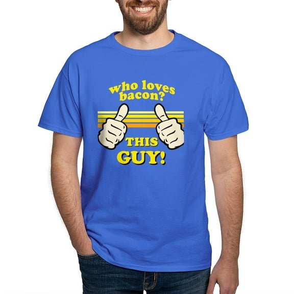 CafePress - This Guy Loves Bacon! T Shirt - Men's Classic Graphic Cotton T-Shirt