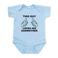 thumbnail image 1 of CafePress - This Guy Loves His Godmother Body Suit - Baby Light Bodysuit, Size Newborn - 24 Months, 1 of 4