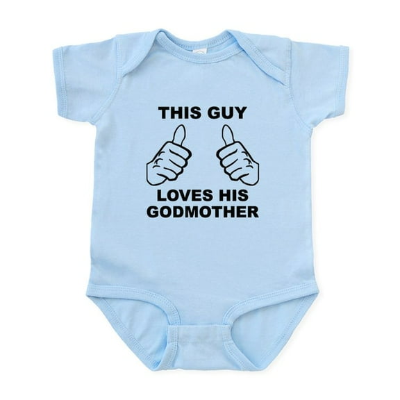 CafePress - This Guy Loves His Godmother Body Suit - Baby Light Bodysuit, Size Newborn - 24 Months