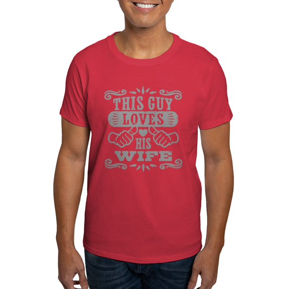CafePress - This Guy Loves His Wife Dark T Shirt - Men's Classic Graphic Cotton T-Shirt