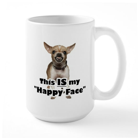 CafePress - This IS My Happy Face Ceramic Mug - 15 oz Ceramic Large White Novelty Mug