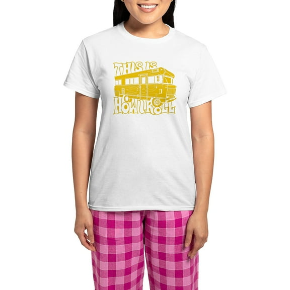 CafePress - This Is How I Roll Women's Light Pajamas - Women's Short Sleeve Print T-Shirt and Pants Light Cotton Pajama Set