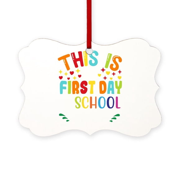 CafePress - This Is My First Day Of Sc Aluminum - Scroll Ornament
