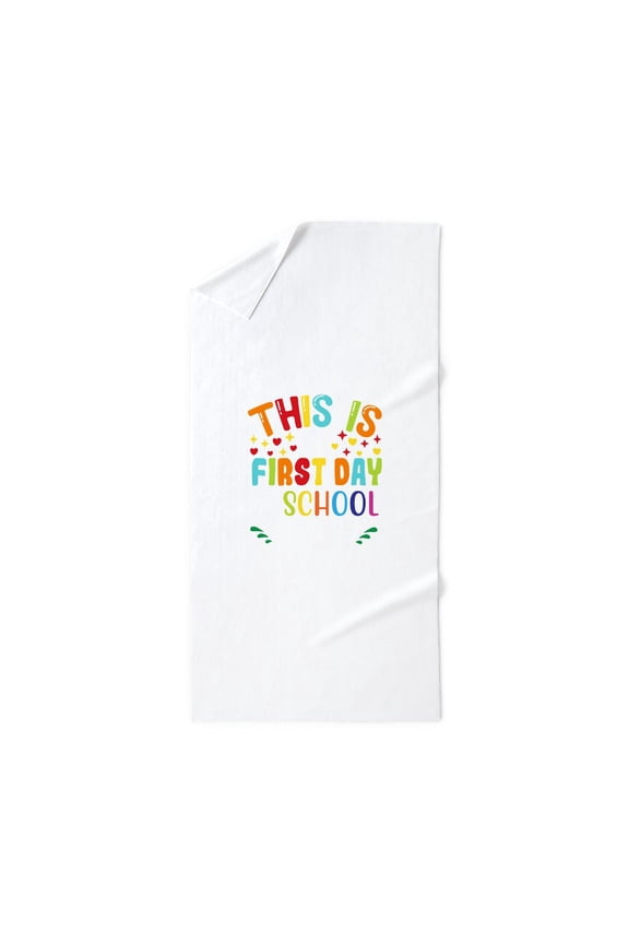 - This Is My First Day Of School Shirt B - Large Beach Towel, Soft 30"x60" Towel with Unique Design
