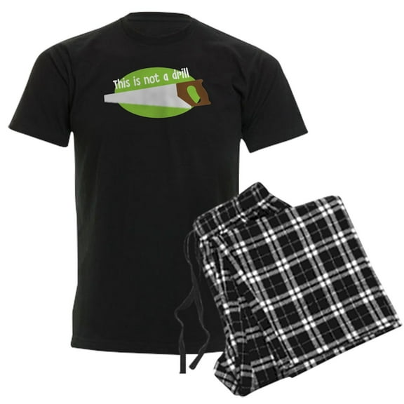 CafePress - This Is Not A Drill Men's Dark Pajamas - Men's Dark Loose Fit Cotton Pajama Set