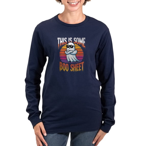 CafePress - This Is Some Boo Sheet Women's Long Sleeve T Shirt - Women's Long Sleeve Graphic Tee Casual Fit