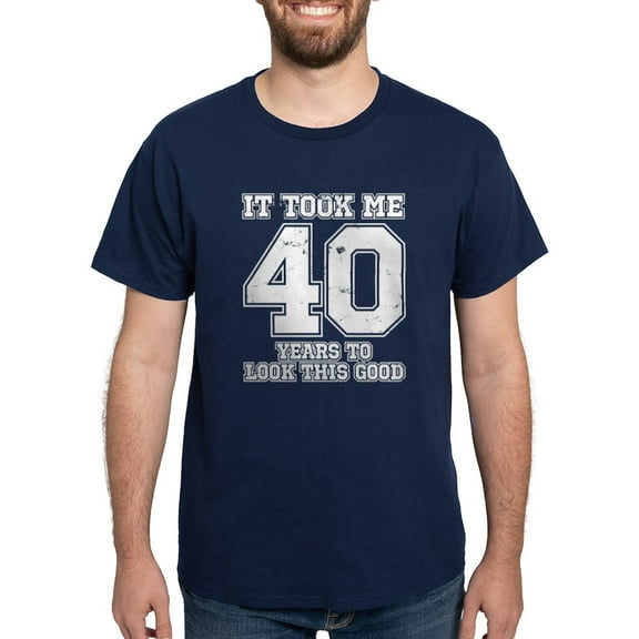 CafePress - This Is What 40 And Awesome Looks Lik Dark T Shirt - Men's Classic Graphic Cotton T-Shirt