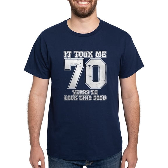 CafePress - This Is What 70 And Awesome Looks Lik Dark T Shirt - Men's Classic Graphic Cotton T-Shirt