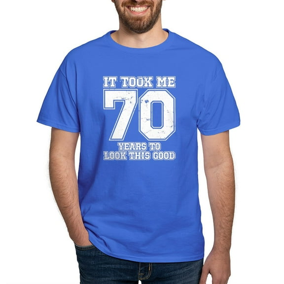 CafePress - This Is What 70 And Awesome Looks Lik Dark T Shirt - Men's Classic Graphic Cotton T-Shirt