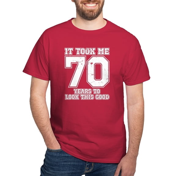 CafePress - This Is What 70 And Awesome Looks Lik Dark T Shirt - Men's Classic Graphic Cotton T-Shirt