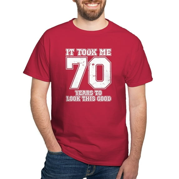 CafePress - This Is What 70 And Awesome Looks Lik Dark T Shirt - Men's Classic Graphic Cotton T-Shirt