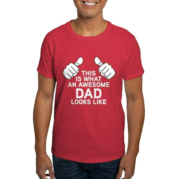 CafePress - This Is What An Awesome Dad Looks Lik Dark T Shirt - Men's Classic Graphic Cotton T-Shirt