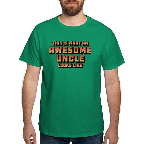 CafePress - This Is What An Awesome Uncle Looks L Dark T Shirt - Men's Classic Graphic Cotton T-Shirt