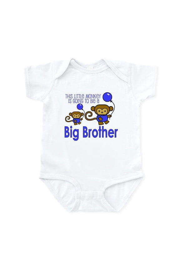 - This Little Monkey Big Brothe Infant Bodysuit - Baby Light Bodysuit, Size Newborn - 24 Months