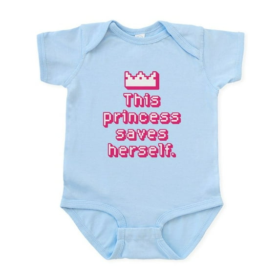 CafePress - This Princess Saves Herself Body Suit - Baby Light Bodysuit, Size Newborn - 24 Months