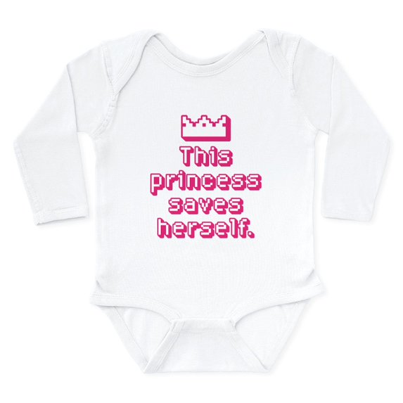 CafePress - This Princess Saves Herself Body Suit - Long Sleeve Cotton Baby Bodysuit
