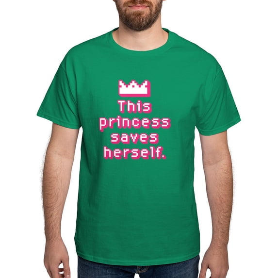 CafePress - This Princess Saves Herself Dark T Shirt - Men's Classic Graphic Cotton T-Shirt