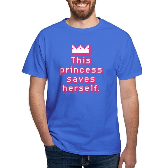 CafePress - This Princess Saves Herself Dark T Shirt - Men's Classic Graphic Cotton T-Shirt
