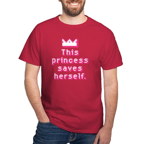 CafePress - This Princess Saves Herself Dark T Shirt - Men's Classic Graphic Cotton T-Shirt