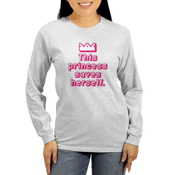 CafePress - This Princess Saves Herself Long Sleeve T Shirt - Women's Long Sleeve Graphic Casual T-Shirt