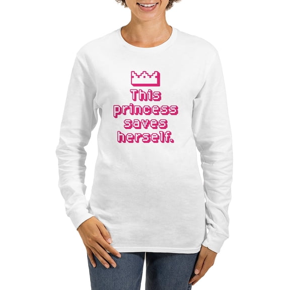 CafePress - This Princess Saves Herself Long Sleeve T Shirt - Women's Long Sleeve Graphic Casual T-Shirt
