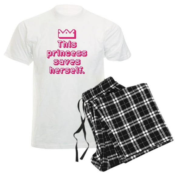 CafePress - This Princess Saves Herself Men's Light Pajamas - Men's Light Loose Fit Cotton Pajama Set
