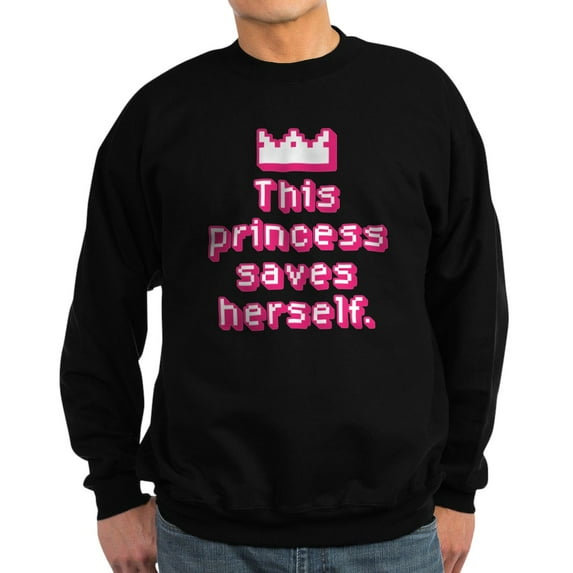 CafePress - This Princess Saves Herself Sweatshirt (Dark) - Classic Crew Neck Sweatshirt
