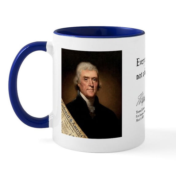CafePress - Thomas Jefferson Difference Mug - 11 oz Ceramic Mug - Novelty Coffee Tea Cup