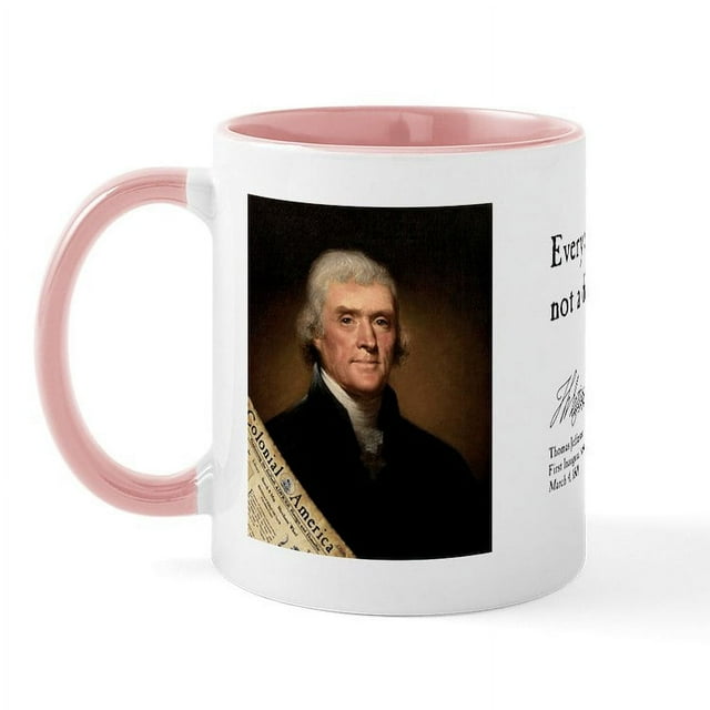 CafePress - Thomas Jefferson Difference Mug - 11 oz Ceramic Mug - Novelty Coffee Tea Cup