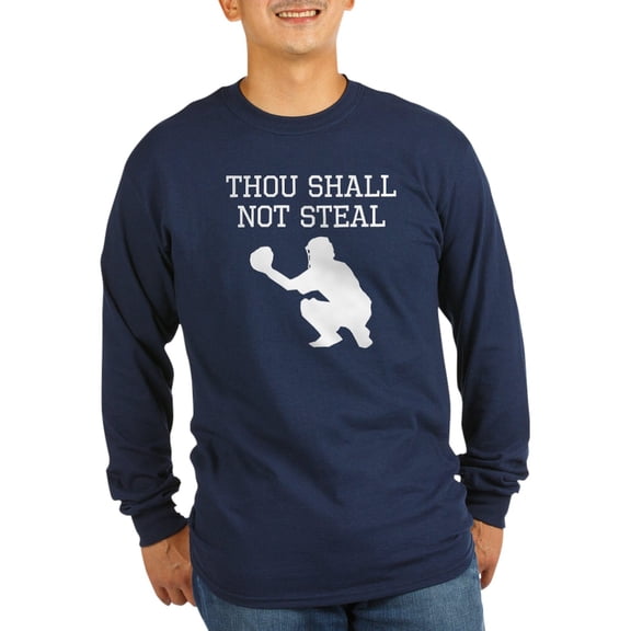 CafePress - Thou Shall Not Steal Long Sleeve T Shirt - Long Sleeve Dark T-Shirt