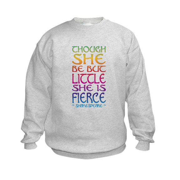 CafePress - Thought She Be But Little She Be F Kids Sweatshirt - Kids Sweatshirt, Youth Crew Neck Sweatshirt