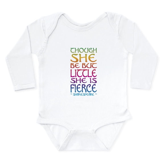 CafePress - Thought She Be But Little She Be Fierce Body Suit - Long Sleeve Cotton Baby Bodysuit