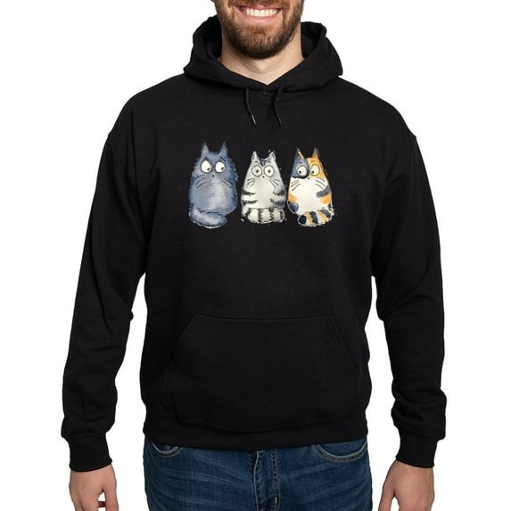 CafePress - Three 3 Cats Hoodie (Dark) - Pullover Hoodie, Classic, Comfortable Hooded Sweatshirt