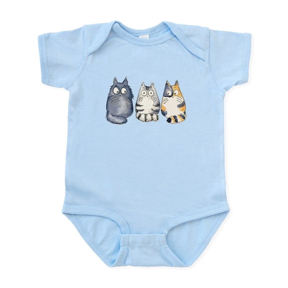 CafePress - Three 3 Cats Infant Bodysuit - Baby Light Bodysuit, Size Newborn - 24 Months